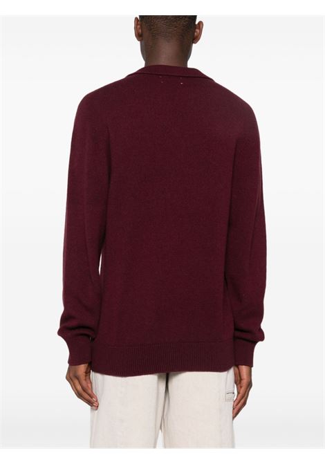 Burgundy fine-knit jumper Laneus - men LANEUS | F4LAMAKP192177