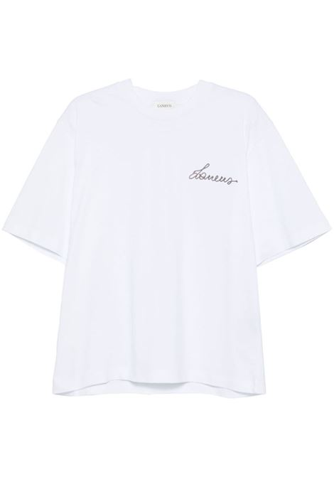 T-shirt con ricamo in bianco Laneus - uomo LANEUS | T-shirt | F4LAMATH037001