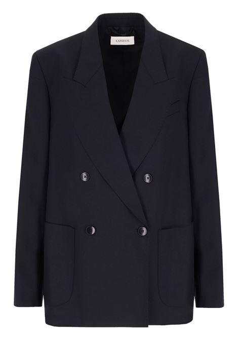 Black wool double-breasted blazer Laneus - women