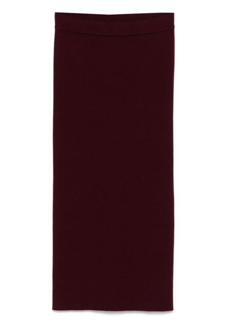 Bordeaux ribbed midi skirt Laneus - women LANEUS | Skirts | F4LAWOKK055177