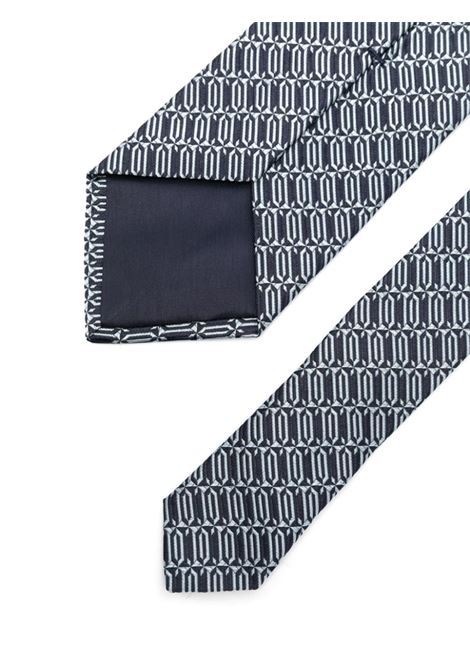 Blue pattern-jacquard silk tie Lanvin - men LANVIN | AMSALV0EETIQ2910
