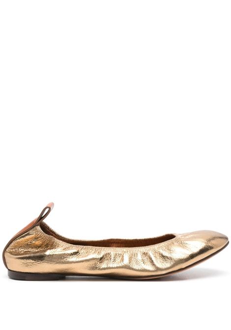 Gold metallic leather ballerina shoes Lanvin - women LANVIN | FWBAMB02METAM1