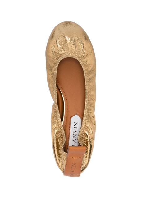 Gold metallic leather ballerina shoes Lanvin - women LANVIN | FWBAMB02METAM1