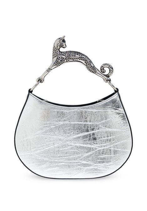 Silver  sculpted cat-handle tote bag Lanvin - women LANVIN | LWBGSHC1CAMFM2