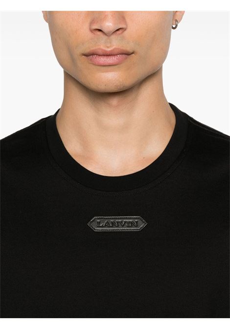 Black striped T-shirt Lanvin - men LANVIN | RMTS0110J14610