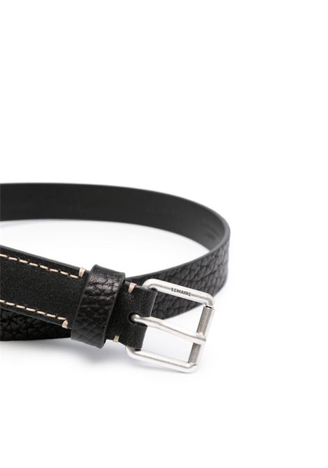 Black logo-engraved buckle belt - LEMAIRE men LEMAIRE | AC1046LL139BK999