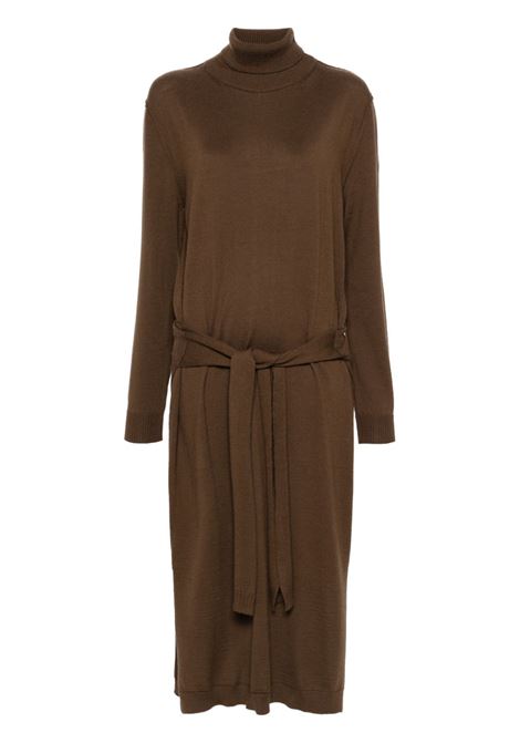 Brown Trompe L'Oeil midi dress Lemaire - women