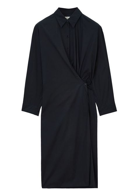 Abito midi con incrocio in nero di Lemaire - donna LEMAIRE | DR1092LF839BK997