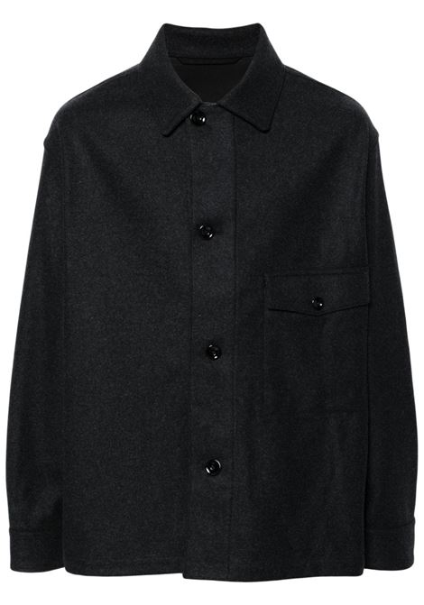 Black felted shirt jacket Lemaire - men LEMAIRE | OV1003LF393BK983