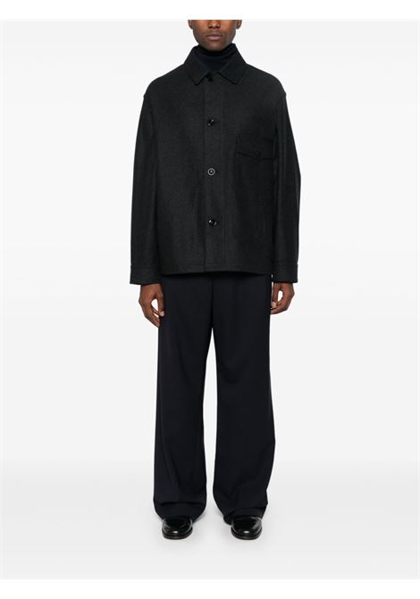 Black felted shirt jacket Lemaire - men LEMAIRE | OV1003LF393BK983