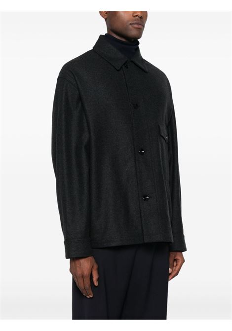 Black felted shirt jacket Lemaire - men LEMAIRE | OV1003LF393BK983