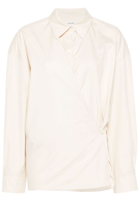 Cream straight-collar twisted shirt Lemaire - women LEMAIRE | SH1141LF839WH048