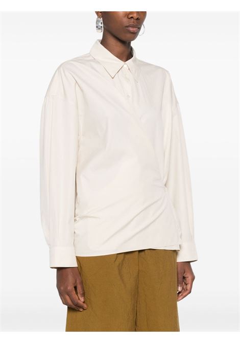 Cream straight-collar twisted shirt Lemaire - women LEMAIRE | SH1141LF839WH048