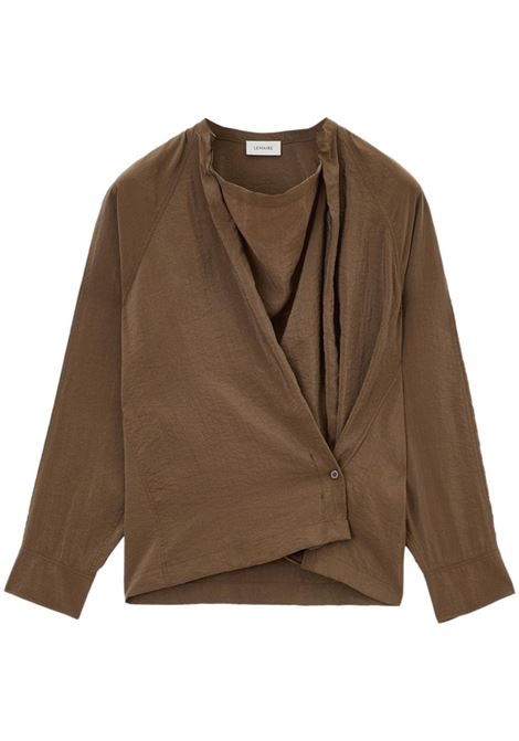 Brown twisted long-sleeved shirt Lemaire - women LEMAIRE | Top | TO1081LF1308BR425