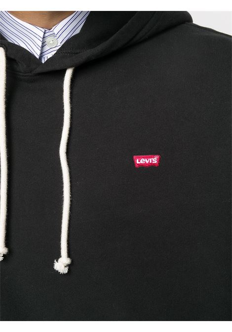 Black logo plaque long-sleeve hoodie Levi's - men LEVIS | 345810001MNRLBLK