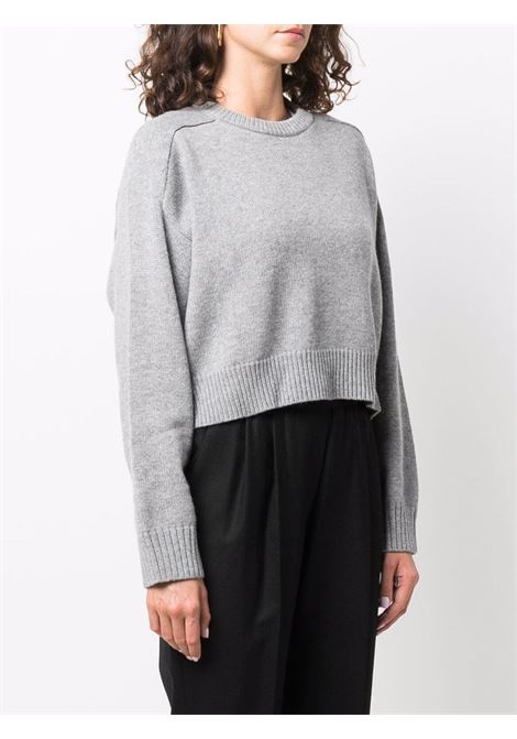 Grey ribbed-trim cropped jumper Loulou studio - women LOULOU STUDIO | BRUZZIGRY