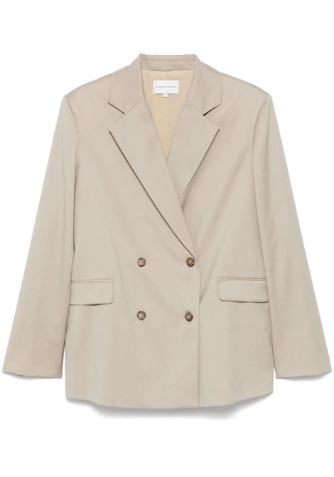 Blazer Donau doppiopetto in lana in beige chiaro Loulou Studio - donna