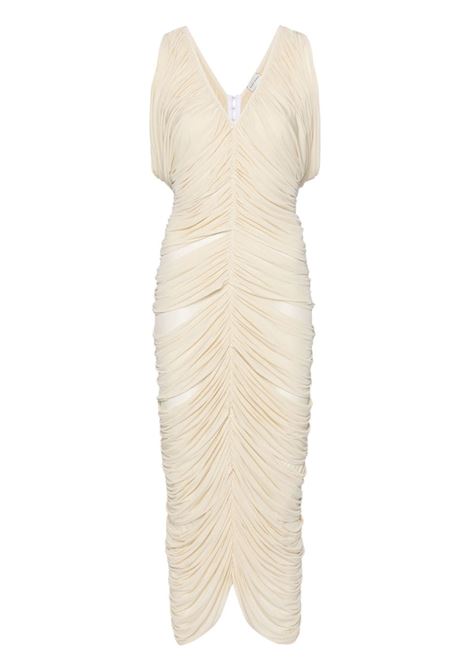 White ruched midi dress Magda Butrym - women  MAGDA BUTRYM | 175724BG