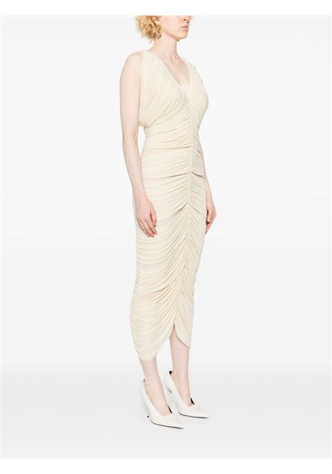 White ruched midi dress Magda Butrym - women  MAGDA BUTRYM | 175724BG