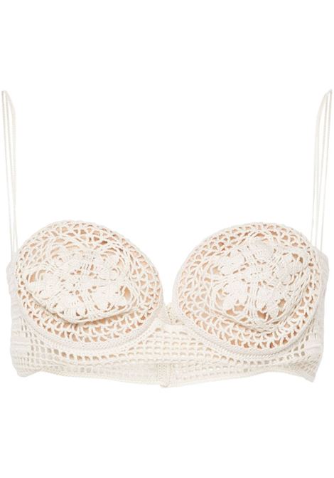 White crochet-knit bralette top Magda Butrym - women MAGDA BUTRYM | Top | 203724CRM