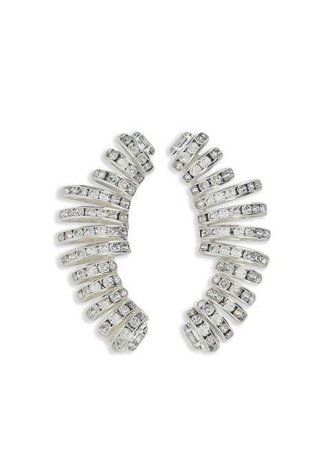 Silver crystal-embellished earrings Magda Butrym - women