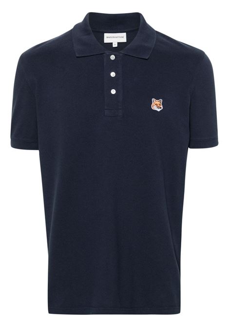 Blue Fox-patch piqu? polo shirt - men MAISON KITSUNÉ | LM00208KJ7002P476