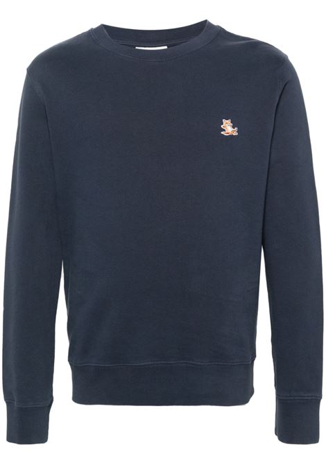 Blue Fox-patch sweatshirt - men MAISON KITSUNÉ | LM00303KM0001P476