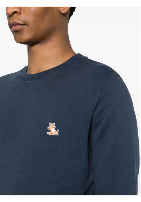 Blue Fox-patch sweatshirt - men MAISON KITSUNÉ | LM00303KM0001P476