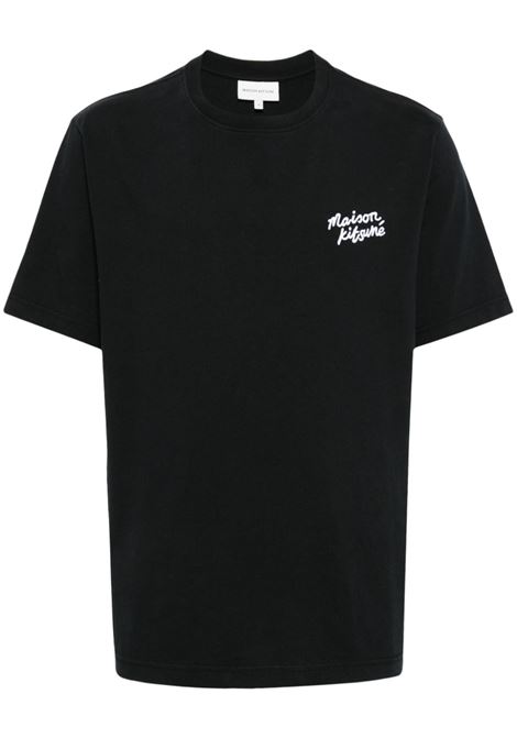 Black Handwriting-logoT-shirt Maison Kitsun? - men MAISON KITSUNÉ | MM00126KJ0118O197