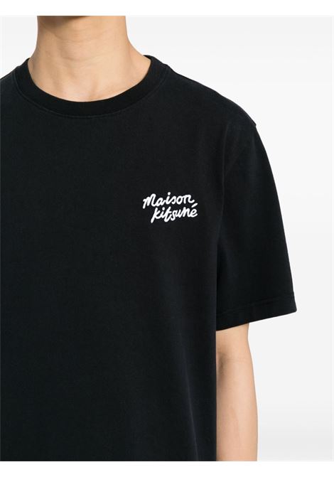 T-shirt con logo in nero di Maison Kitsuné - uomo MAISON KITSUNÉ | MM00126KJ0118O197