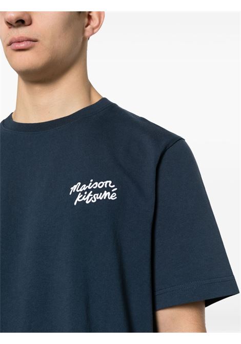 Blue Handwriting-logoT-shirt Maison Kitsun? - men MAISON KITSUNÉ | MM00126KJ0118P476