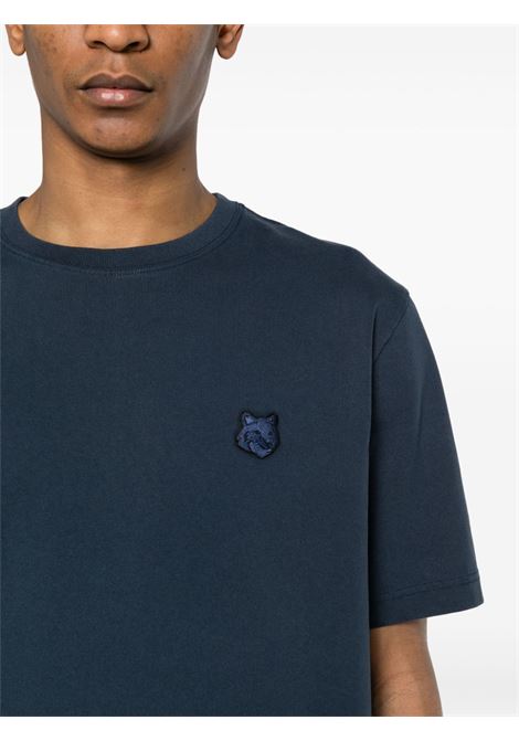 Blue Bold Fox Head T-shirt - men MAISON KITSUNÉ | MM00127KJ0118P476