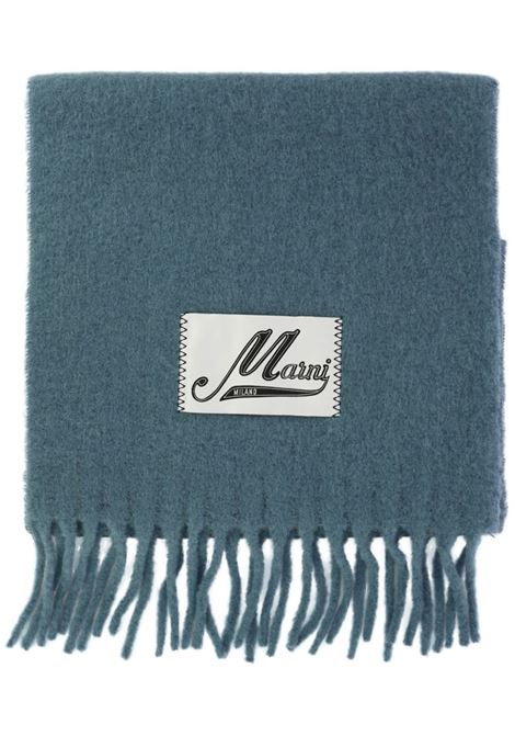 Light blue logo-appliqu? alpaca-blend scarf Marni - men MARNI | ASZC0005A0UTW91800B47