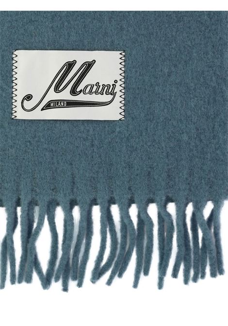 Light blue logo-appliqu? alpaca-blend scarf Marni - men MARNI | ASZC0005A0UTW91800B47