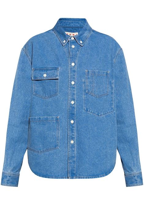 Camicia denim a maniche lunghe in cotone in blu Marni - uomo