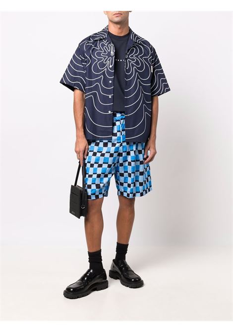 Blue logo-print T-shirt - MARNI men