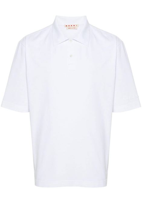 White logo-patch polo shirt Marni - men