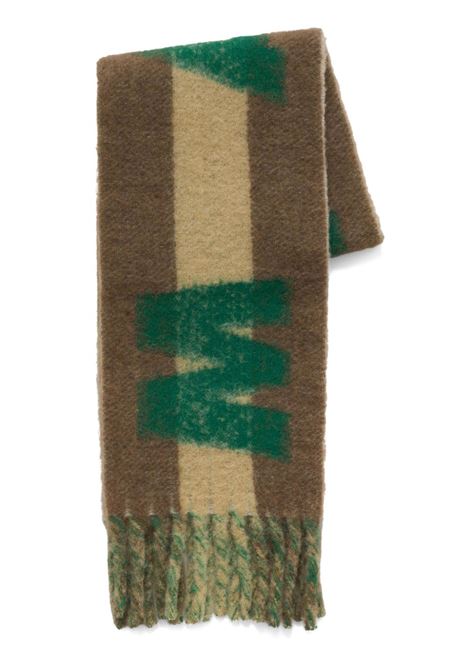 Brown intarsia-knit alpaca wool-blend scarf Marni - men MARNI | SCZC0066Y0UAW033JQW60