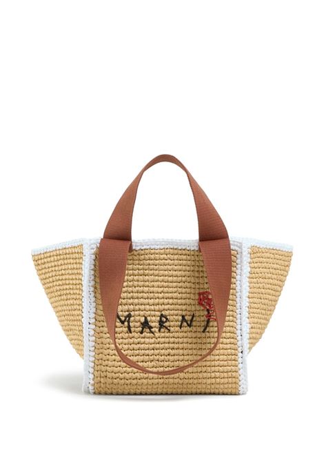 Borsa a mano Shopping small in beige Marni - donna MARNI | Borse a mano | SHMP0121L0P6769ZO761