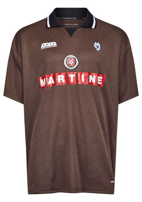 Brown logo-print football jersey Martine Rose - men