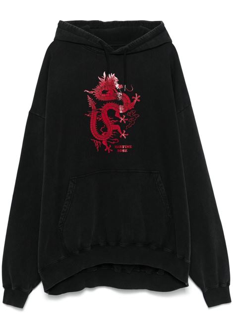 Black oversized hooded sweatshirt Martine Rose - men  MARTINE ROSE | Sweatshirts | 633JS01002JBLK