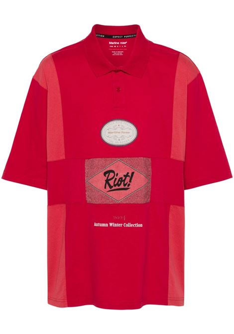 Burgundy red riot oversized polo shirt Martine Rose - men 