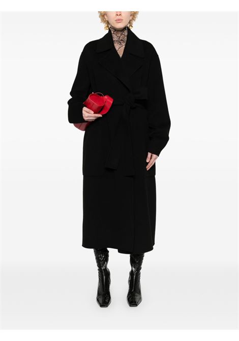 Black veleno belted coat Maxmara Sportmax - women  MAXMARA SPORTMAX | 2422016031600013