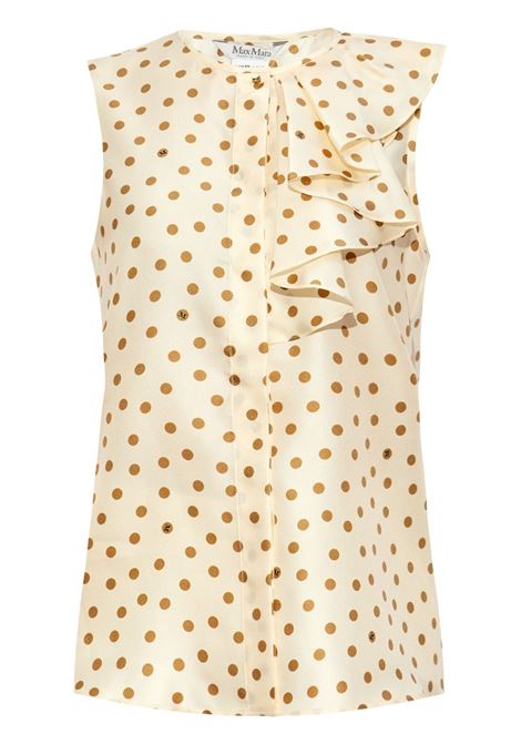 Top Pegli a pois in bianco e marrone di Maxmara - donna MAXMARA | 2421116051600001