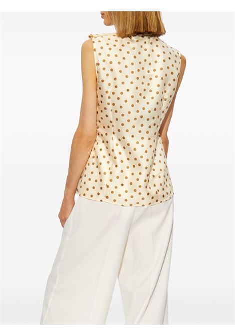 Top Pegli a pois in bianco e marrone di Maxmara - donna MAXMARA | 2421116051600001