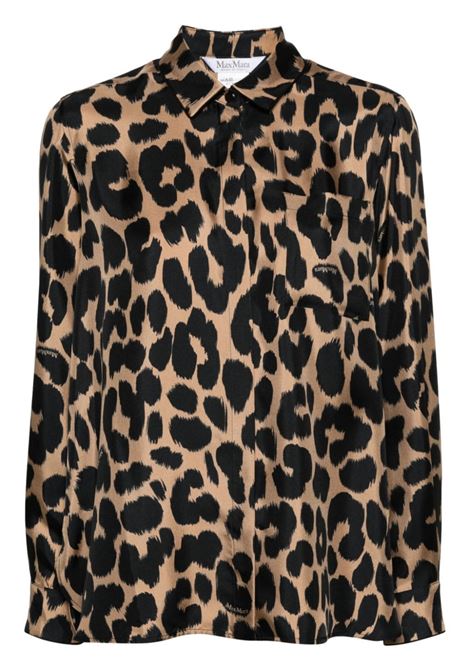 Camicia Etna leopardata in marrone di Maxmara - donna MAXMARA | Camicie | 2421116071600005