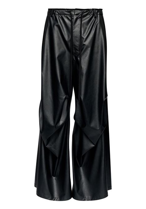Black wide-leg crinkled trousers MM6 Maison Margiela - women MM6 MAISON MARGIELA | S52KA0510S53057900