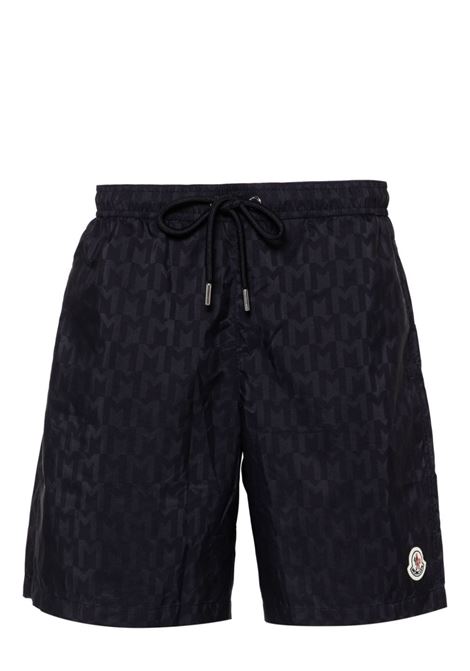 Blue monogram-print drawstring swim shorts Moncler - men  MONCLER | 2C00002597XD770