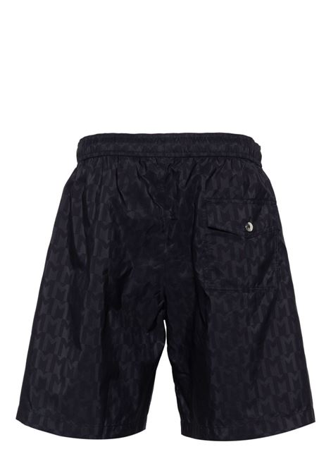 Blue monogram-print drawstring swim shorts Moncler - men  MONCLER | 2C00002597XD770