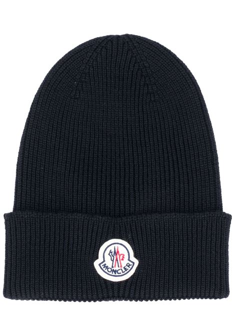 moncler logo patch knit beanie - MONCLER - men